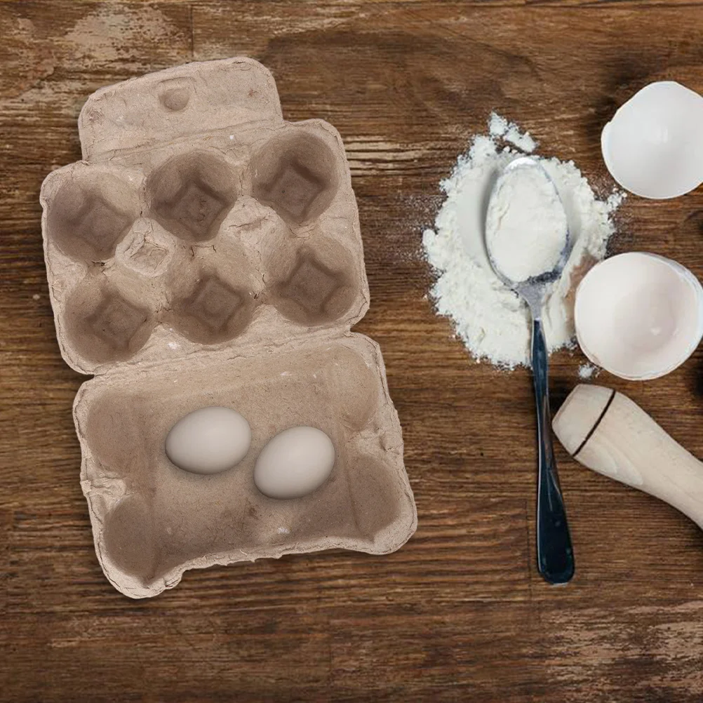 

10pcs Paper 6 Cups Holder Organizer Egg Storage Container For Fridge Smooth Easy To Egg Serving Tray Use