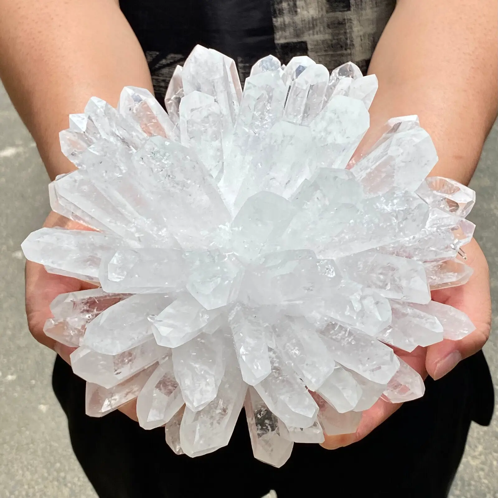 Natural Rare White Transparent Quartz Crystal Mineral Cluster ​Specimen Home Office Degaussing Decoration Energy Gem