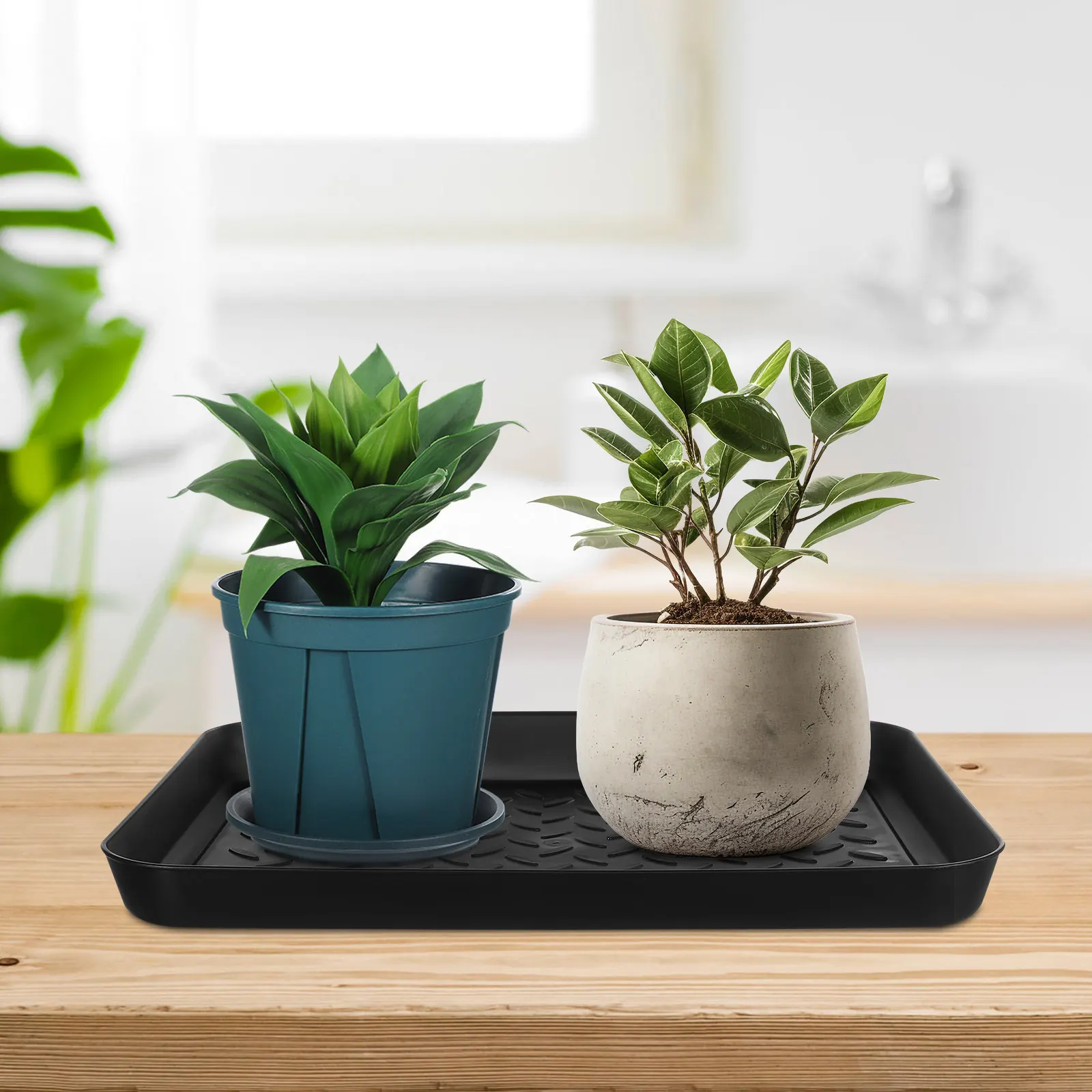 

2Pcs Large Plastic Boot Tray Heavy Duty Wet Shoe Tray for Entryway Front Door Kitchen Sink Outdoor Mudroom Rain Boot Drip Mat