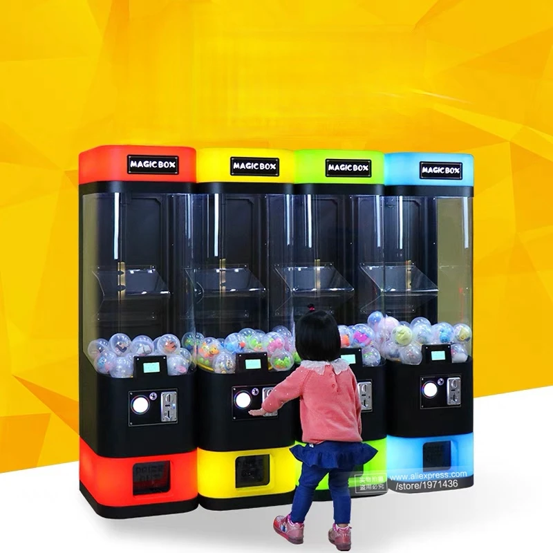 

Magic Box Gum Capsule Ball Kids Game Machine Shopping Malls Coin Operated Arcade Games Gashapon Prize Gift Toy Vending Machine