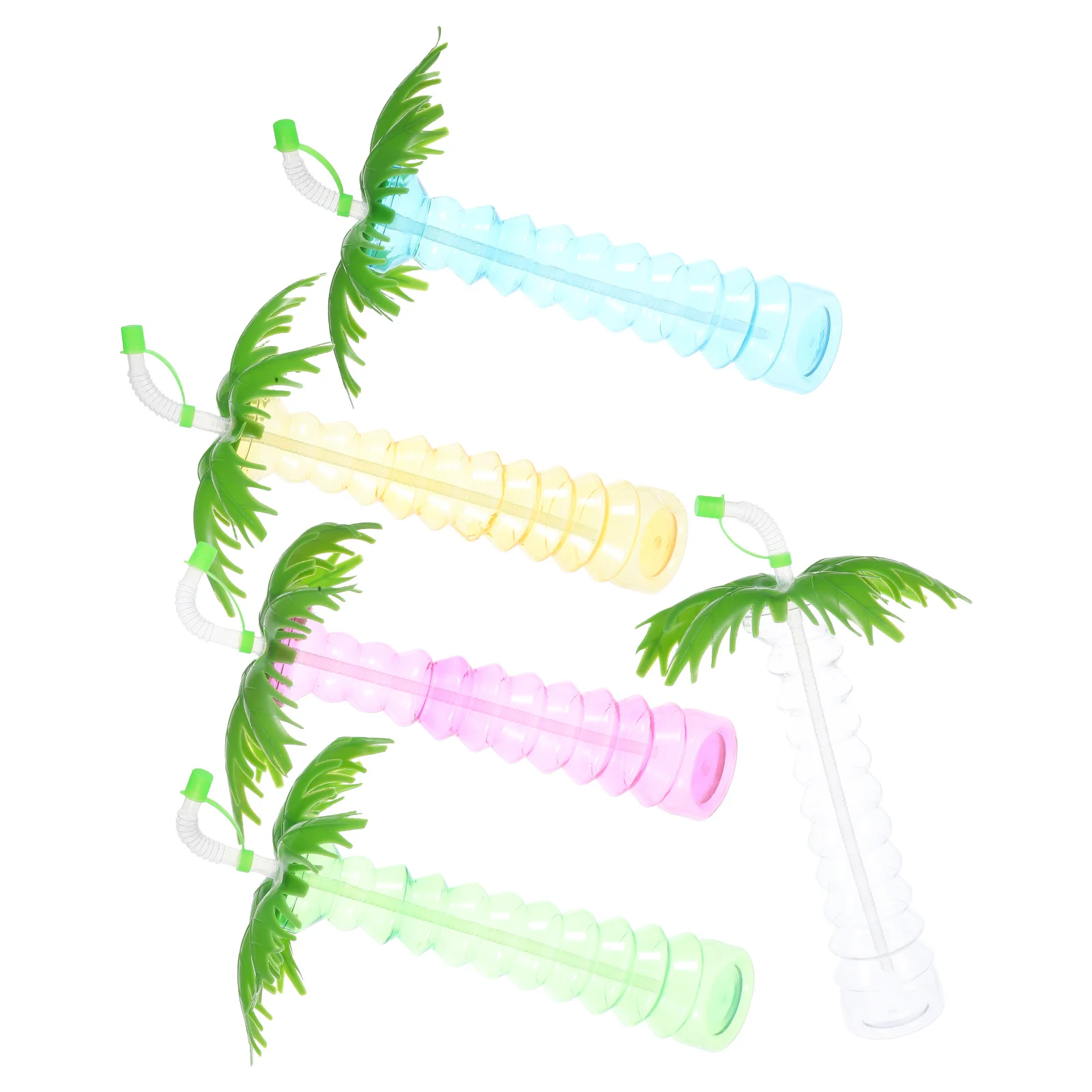 5 قطعة أكواب مشروبات نخيل جوز الهند أنيقة لحفلات هاواي تستخدم آمنة وغير سامة إبداعية من القش أكواب زجاجات عصير كوب شجرة جوز الهند #5