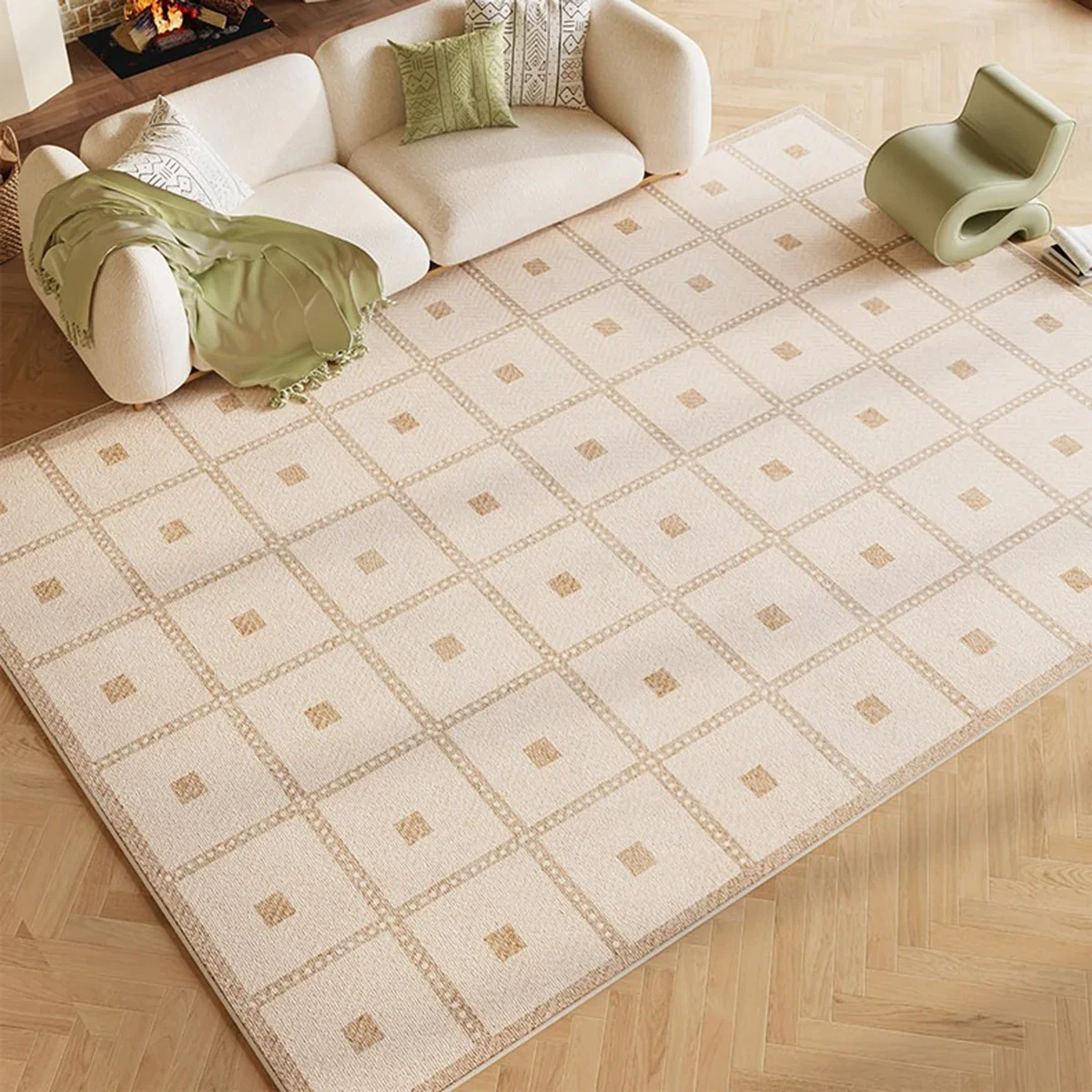 Vintage Light Luxury Carpet for Living Room Large Area Rug Soft Coffee Table Floor Mat Washable Non-slip Rugs Bedroom Mats 거실카페트