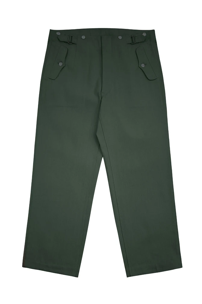 GUHF-006 WWII German Luftwaffe Summer HBT Reed Green Drill Flight Trousers