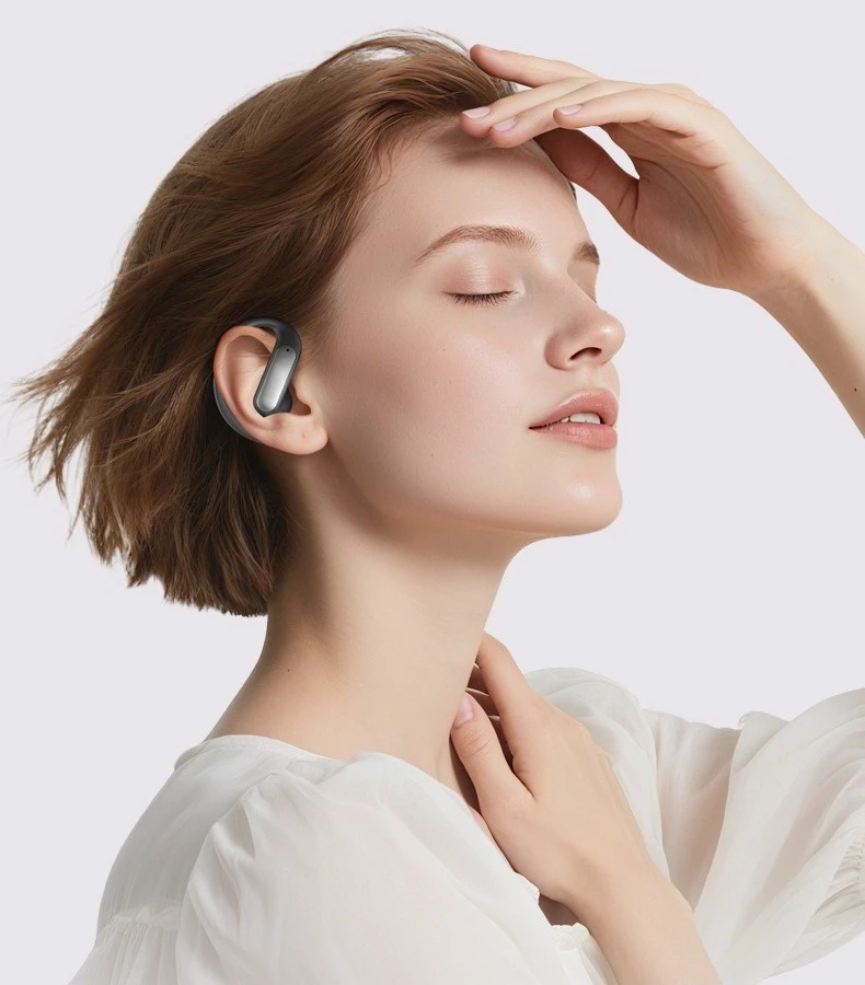 

OWS Ear Hooks Wireless Bluetooth 5.4 Earphones Noise Cancelling Bass Boost Waterproof IPX4 Sport Earbuds Touch Control