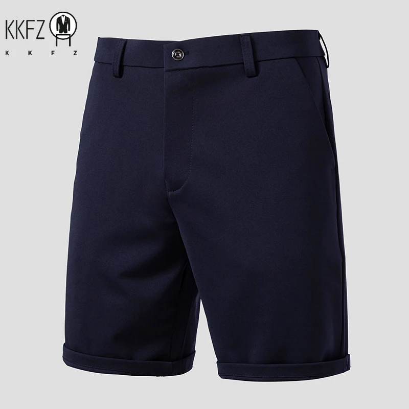 Multi Option Male Business Chino Shorts Wrinkle Resistant Tailored Waist Side Pockets Travel Interview Short Wear Pants