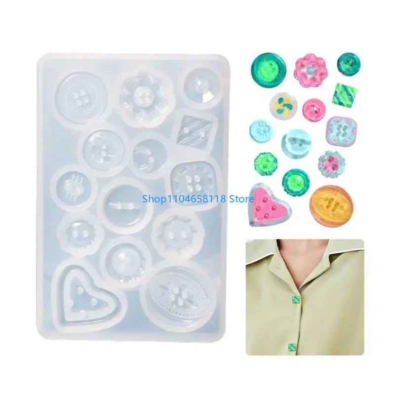 Round Buttons Silicone Mold Clothes Decors DIY Jewelry Pendant Necklace Craft