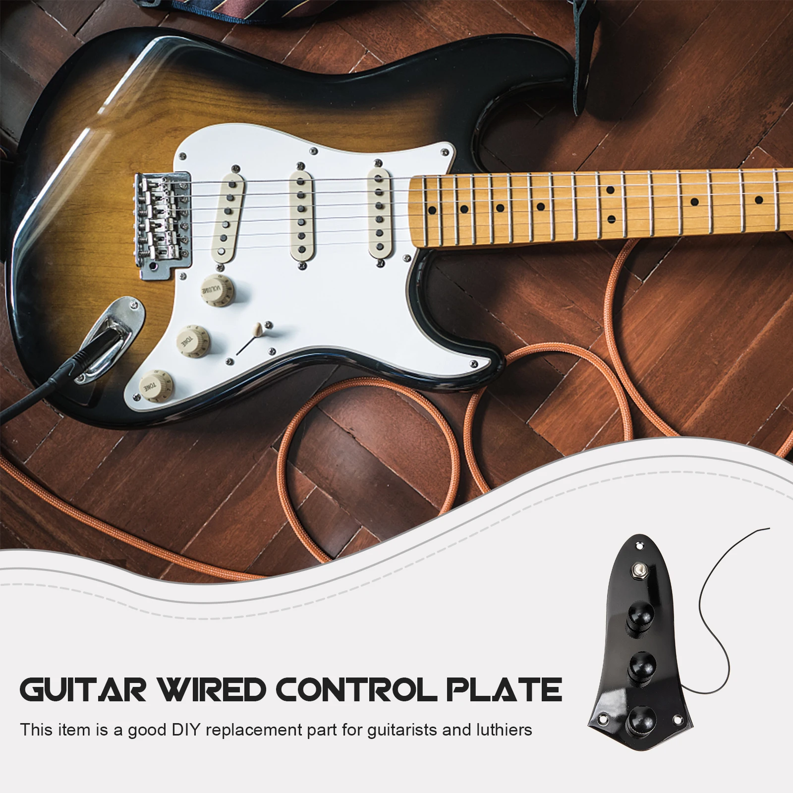 

Electric Guitar Guard Plate Black Metal Control Plates Lightweight Durable Replacement DIY Guitar Supply Bass Circuit