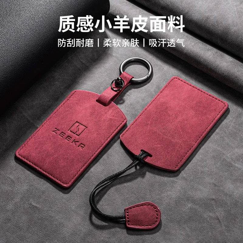 Fit for Zeekr 001 7 X 009 2024 Car Key Card Holder NFC Smart Card Case Suede Protective Shell