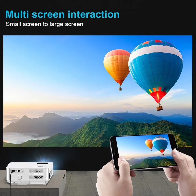Upgraded C9 Mini Portable Projection Interactive Video Beamer Screen Mirroring HD Video LED Projector