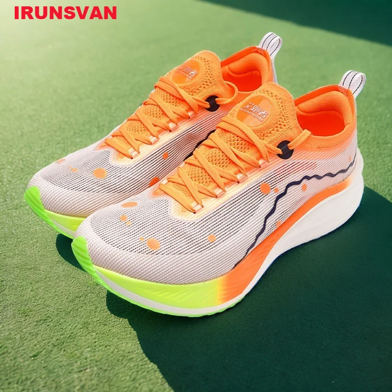 

IRUNSVAN Men's Carbon Fiber Board Running Shoes Traction And Shock Absorption Sports Shoes Professional Marathon Coaching Shoes