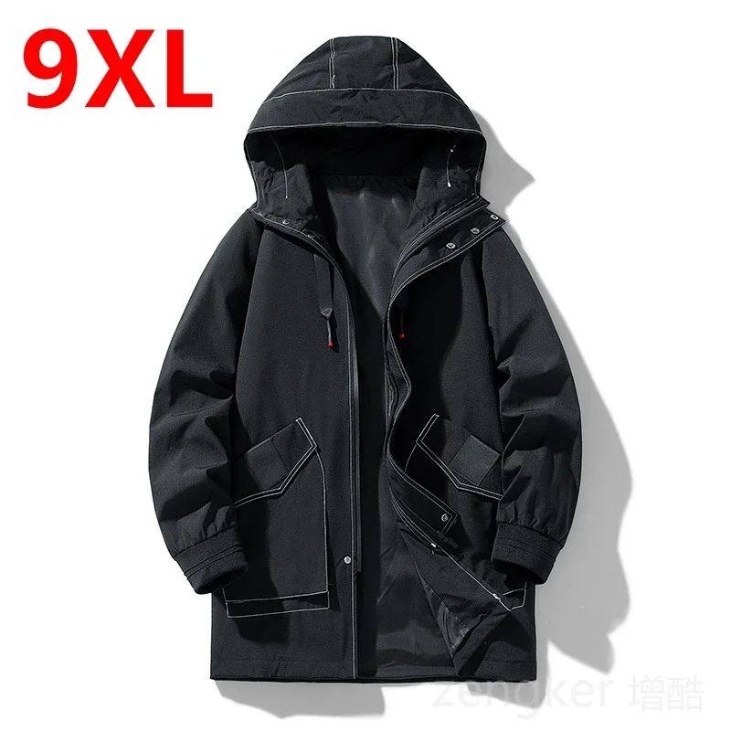 سترة واقية جديدة كبيرة الحجم لعام 2025 للرجال متوسطة الطول سترة ربيع الخريف ملابس مهتلة للرجال ملابس عمل للشباب معطف كبير الحجم 9XL #1