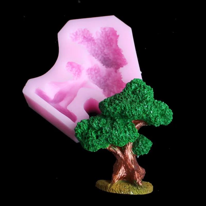 Pine Bonsai Silicone Mold Decoration Tool Chocolate Mold Cake Gum Paste Mold Aromatherapy Wax Clay Gypsum Mold Sugarcraft Kit