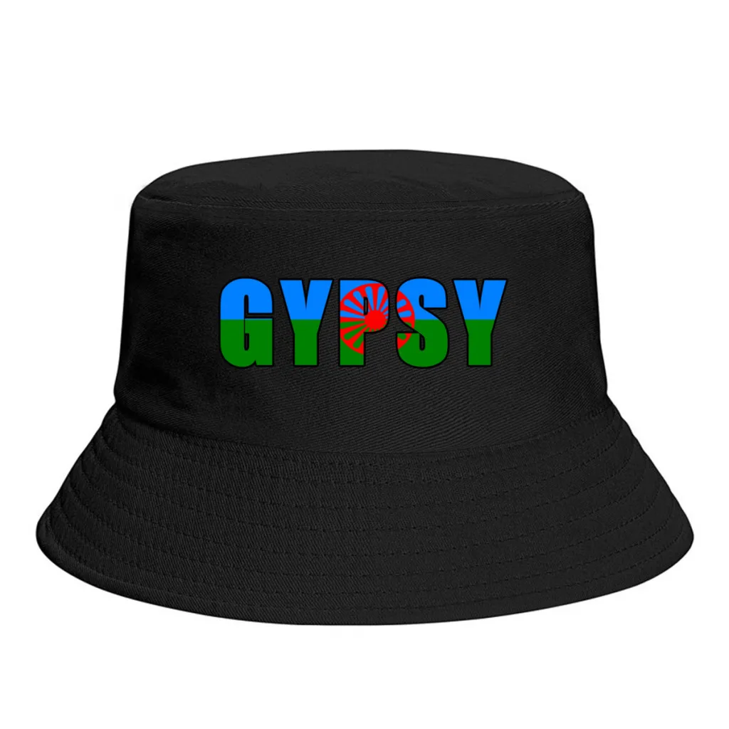 Bucket Hats  Rom Gypsy Flag Of The Romani Letter Flag Emblem Flag Sun Shade Cool Outdoor Summer Fisherman Caps Fishing Hat