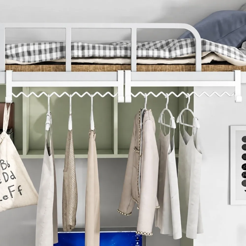 Carbon Steel Bunk Bed Hanging Hook Punch Free Multi Hooks Dorm Hanging Rack Wave Shape Dorm Storage Hook Dorm Storage