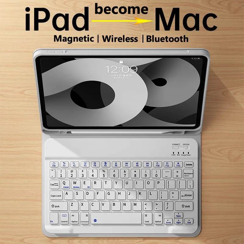 

Магнитная клавиатура для IPad Air 11 2024 Air 5 Air4 10,9, чехол для планшета IPad Pro 11 2022 10,2 7 8 9 10th Gen Air 3 10,5