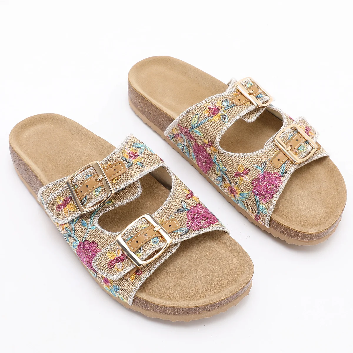 Leather Flat Sandals for Women Comfortable Beach Essentials Shoes Memory Foam Vacation Slippers