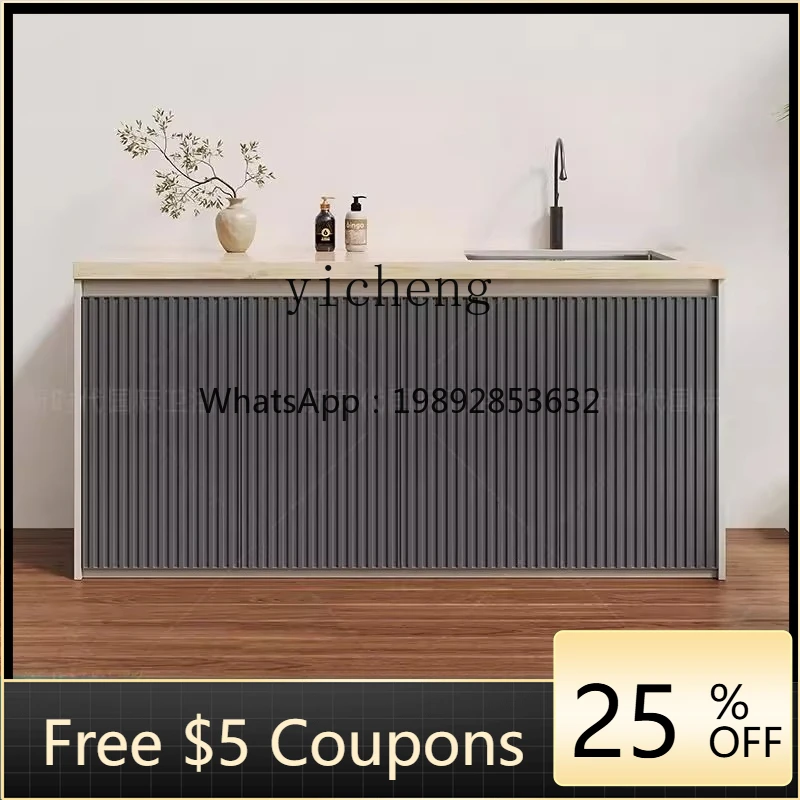 

honeycomb aluminum rock slab washing table stainless steel basin courtyard pool basin balcony storage cabinet