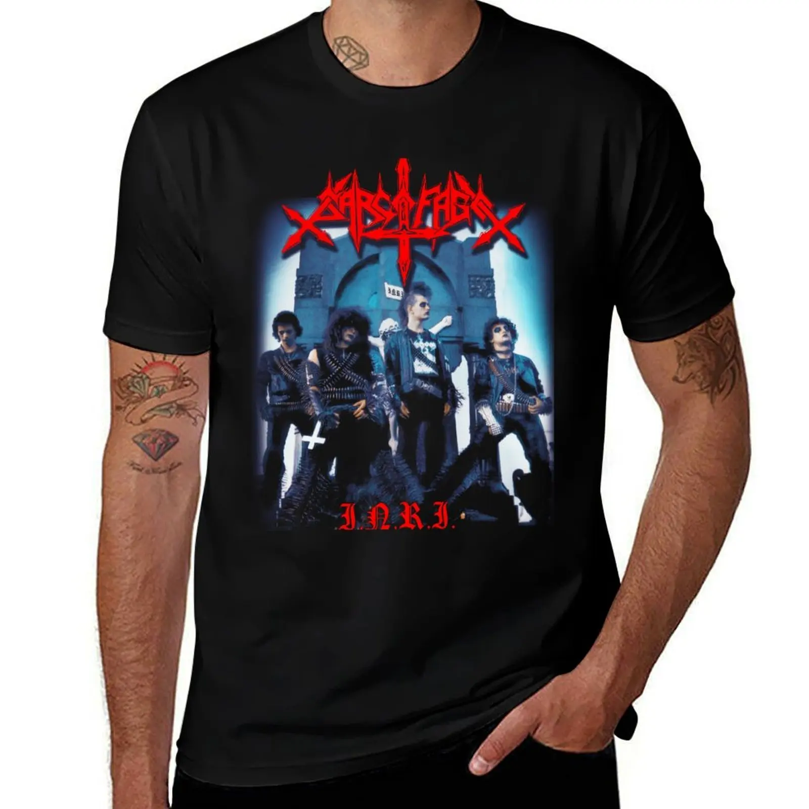 INRI by Sarcofago - Classic Old School Brazilian Black Metal T-Shirt Work Wear Breathable Tee