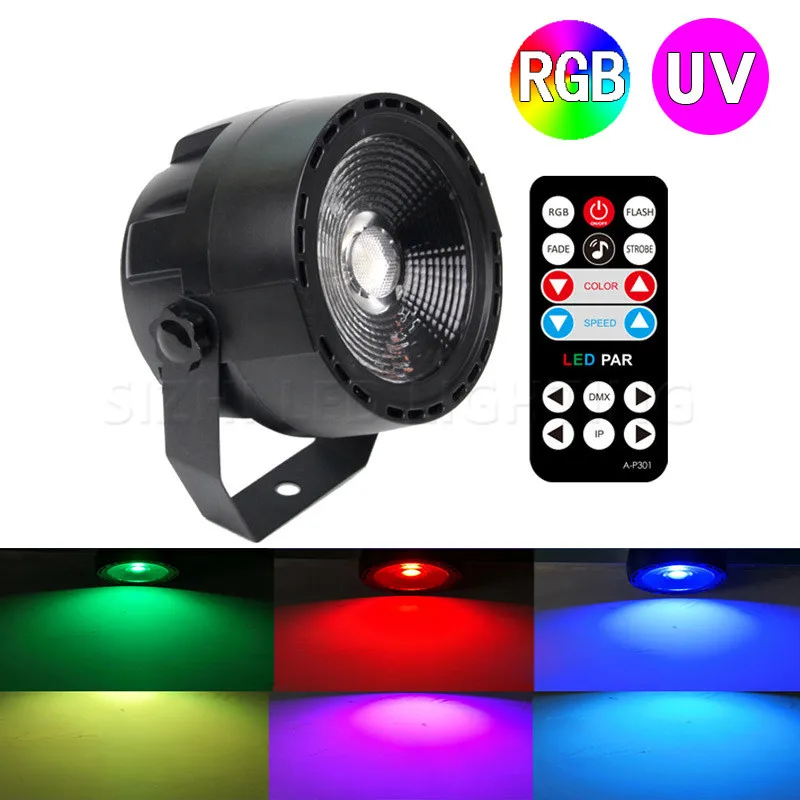 

12W UV RGB LED Stage Light Sound Active 1 LEDs Auto DMX Ultraviolet Strobe Par Black Lights For Disco light DJ Projector Party