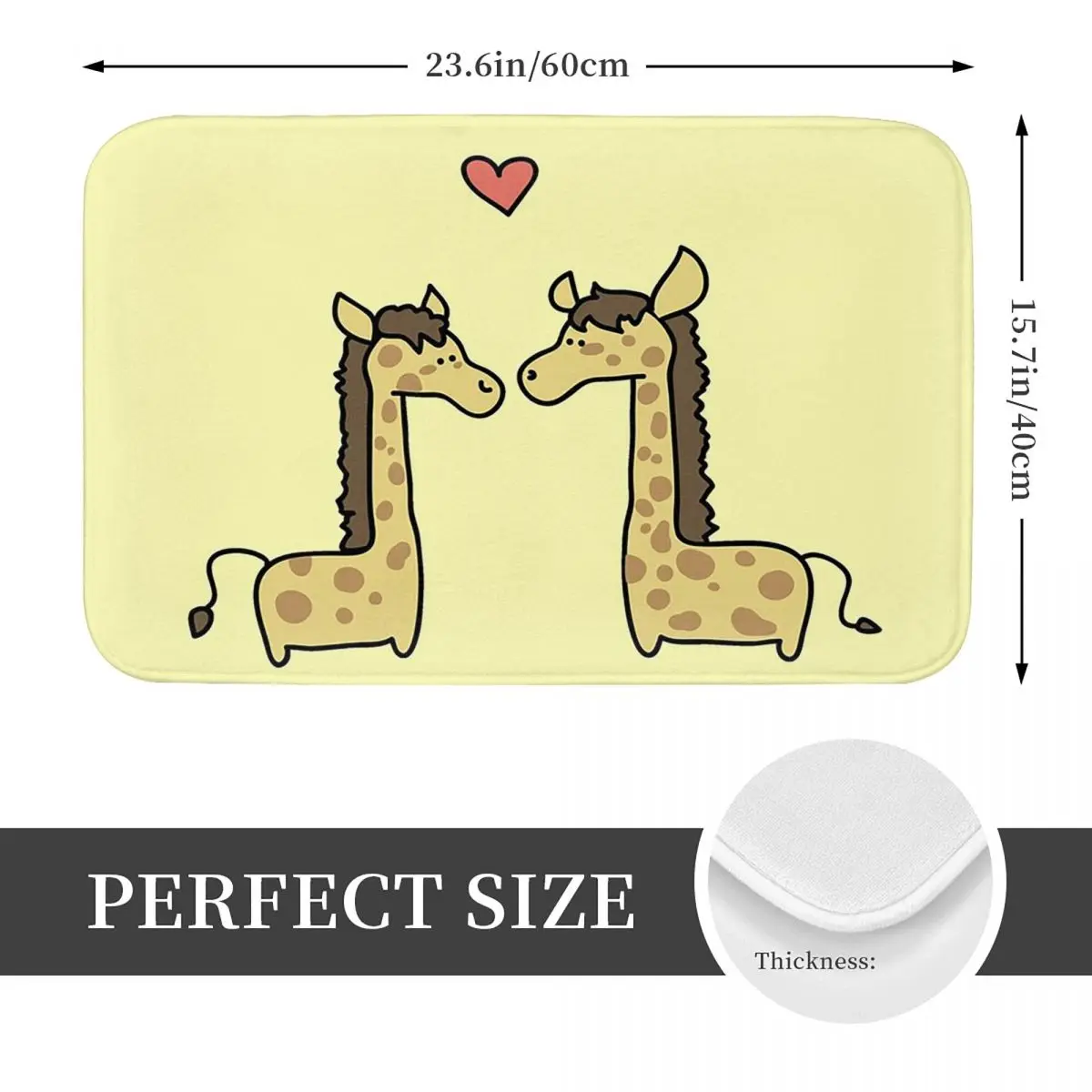 Cute Giraffe Print Doormat Kitchen Entrance Home Floor Mat Non-slip Carpet Rug for Balcony Footpad Mats