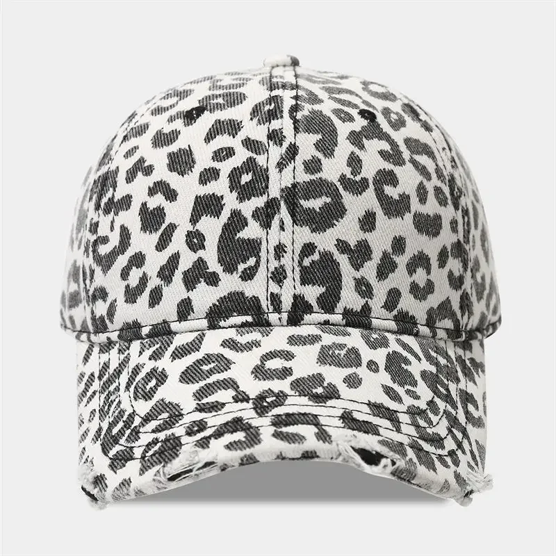 Spring Polyester Leopard Print Casquette Baseball Cap Adjustable Outdoor Snapback Hats for Girl and Women 63