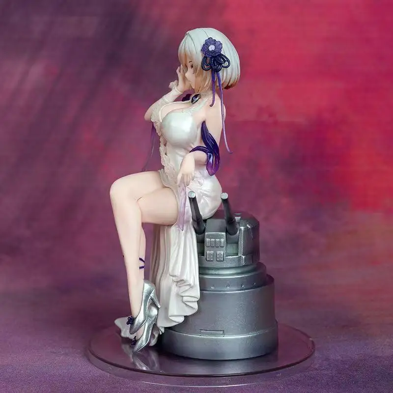 20Cm Azur Lane Game Character Hms Sirius Pure White Rose Sitting Posture Pvc Action Figures Model Beautiful Desktop Ornament Toy