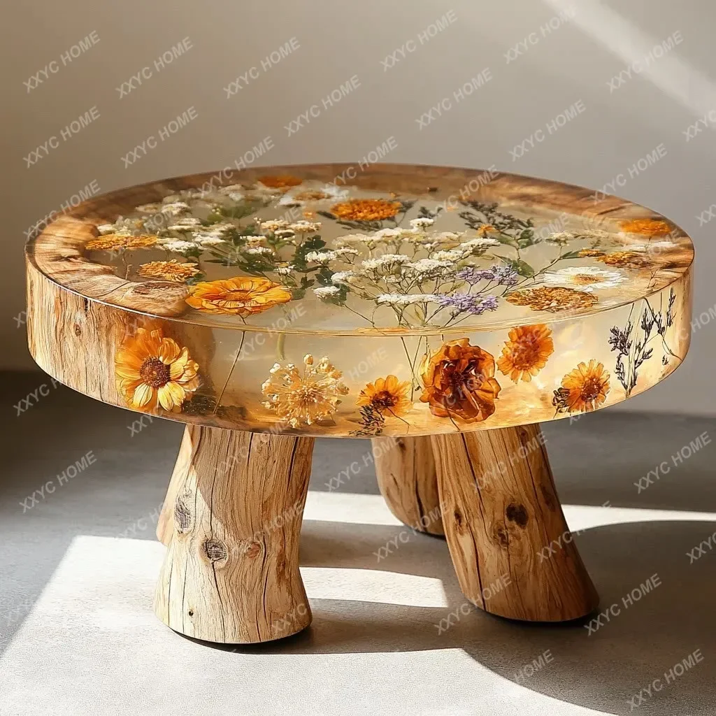 AA Epoxy resin river table coffee table creative personality small apartment living room home simple modern light luxury table