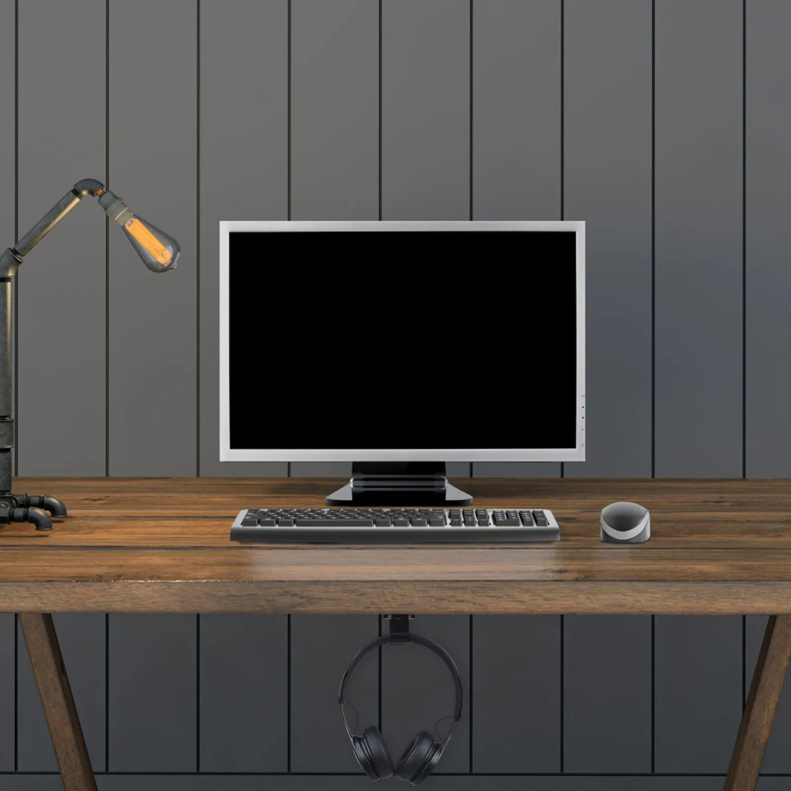 Rotating Under-Desk Headphone Hook