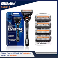 Gillette Fusion 5 Proglide Shaver Manual Safety Razor FlexBall Handle 5-layer Blade Refills for Men's Face Beard Shaving