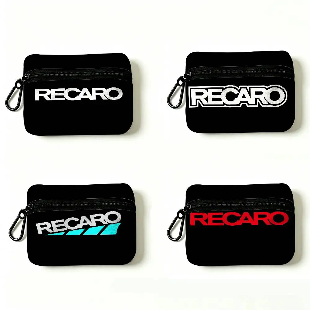 Pattern Recaro Oxford Cloth Zipper Coin Purse Portable Hanging Key Pouch Organizer For Travel Cosmetic Bag