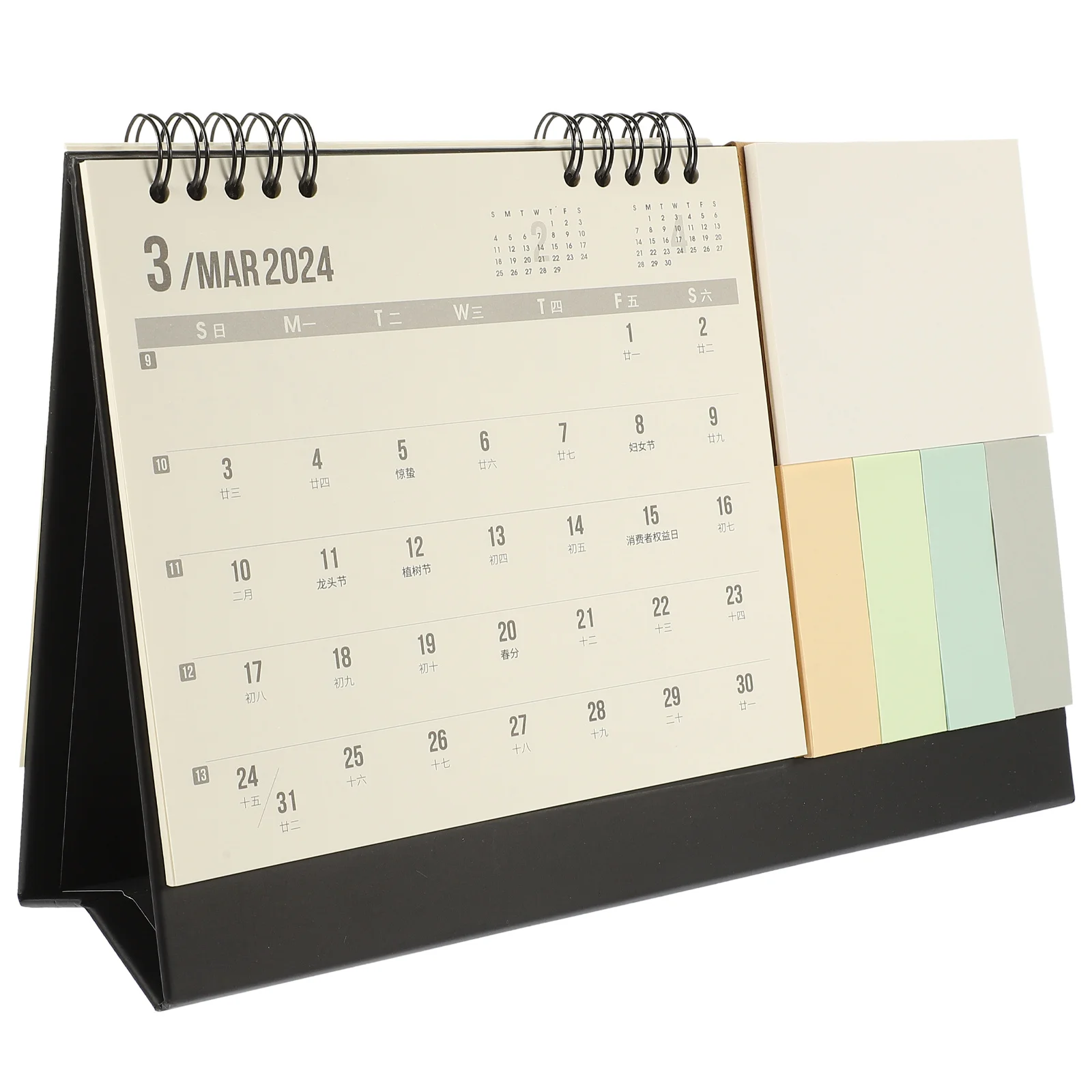 

Office Desk Decor Desktop Calendar Standing Monthly Supplies Chinese Check