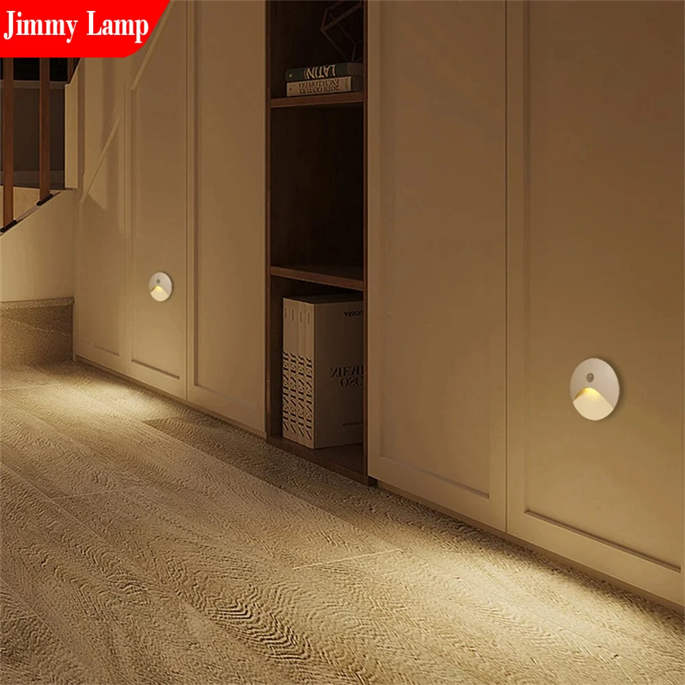 Lámpara LED empotrable de pared de 3W con Sensor de movimiento PIR, escalera de 85-240V, impermeable, para pasillo, valla, lámpara de inducción inteligente para escaleras