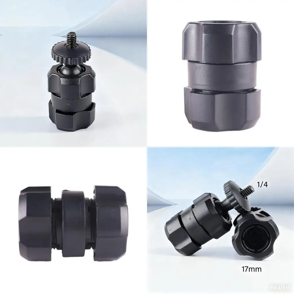 

B03F 17mm Ball Socket To 1/4-20 Male Thread Adapter For Camera Mounts Phone Holders With 360 Degree Rotating Plastic Connector