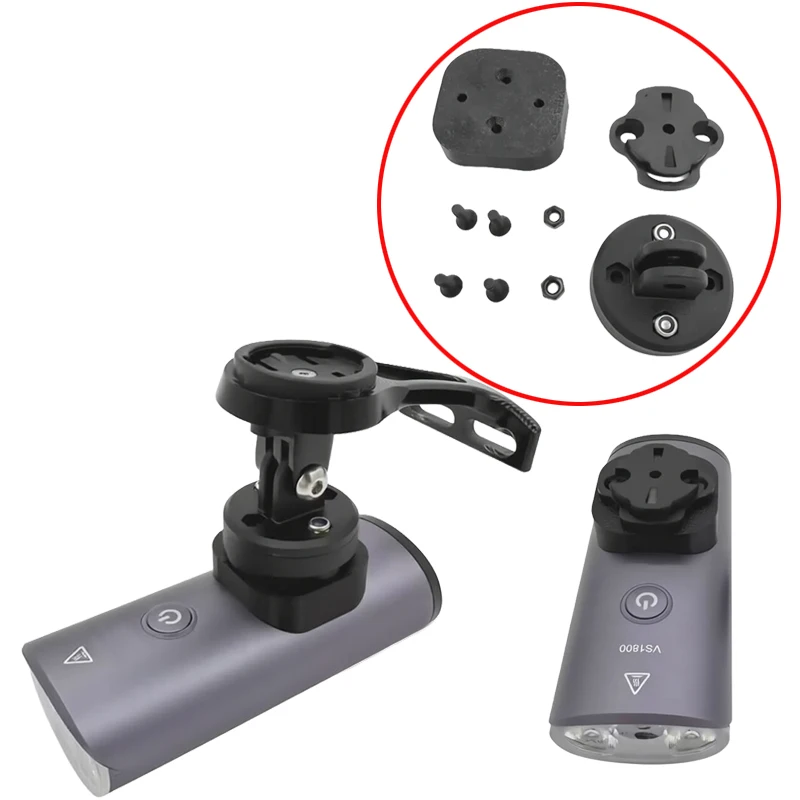 1Set Replacement Improved Adapter For iGPSPORT VS1800 Bike Light to Garmin Quick‑Release Mount with GoPro-Style Under‑Mount Base