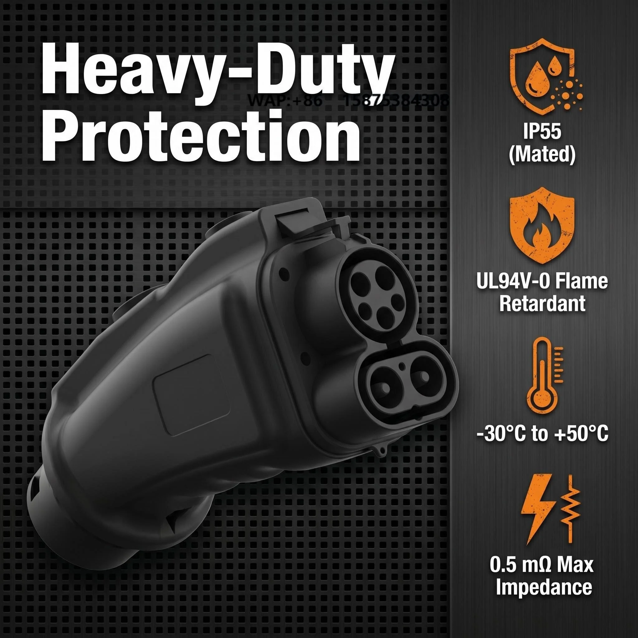 

DC Charging Pile Adapter, IP55, Mated with UL94V-0 Flame Retardant GB/T to CCS1 Plug Adapter