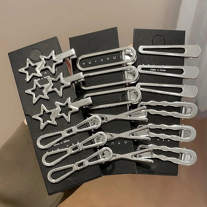 3Pcs Silver Duckbill Metal Clip Ladies Hair Clips for Side Bangs Women Barrettes Hair Accessories Durable Fashion Barrettes