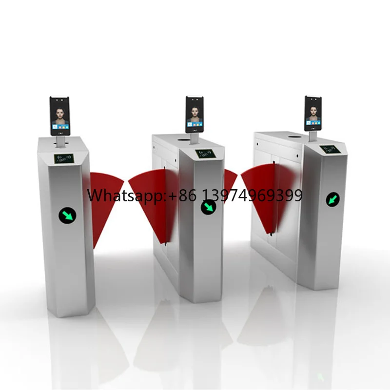 Fast Pass Face Recognition Flap Gate Customized Multi-function Security Access System Thickened Stainless Steel Turnstile