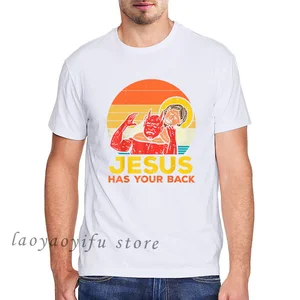 Herrenkleidung Jesus hat seinen Rücken Jiu Jitsu Vintage Christian Kurzärmer männlicher Tops Kawaii Große Kleidung T Jersey 10 Hauptverkaufshemd - №1