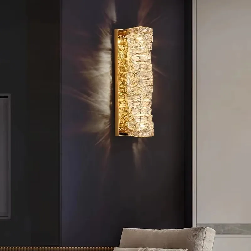 Moderno nuovo designer di cristallo applique da parete per comodino bagno corridoio corridoio TV sfondo lampada decorazioni per la casa apparecchio di illuminazione