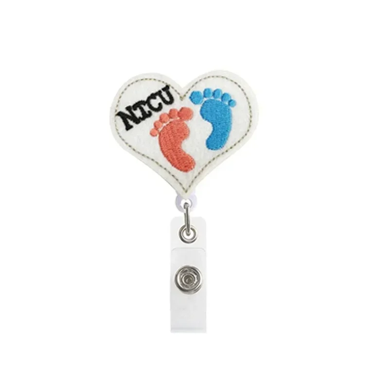 Imagem -05 - Embroidery Felt Badge Reel For id Retractable id Tag Clips para Médico Enfermeira Working Permit Pass Work Card Card Clips Access Card