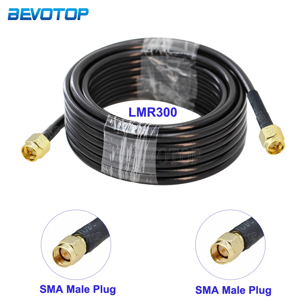 LMR-300 SMA Type Male to SMA Female Connector 50Ohm Low Loss 50-5 Black LMR300 RF Coaxial Cable Pigtail Jumper Extension Cord