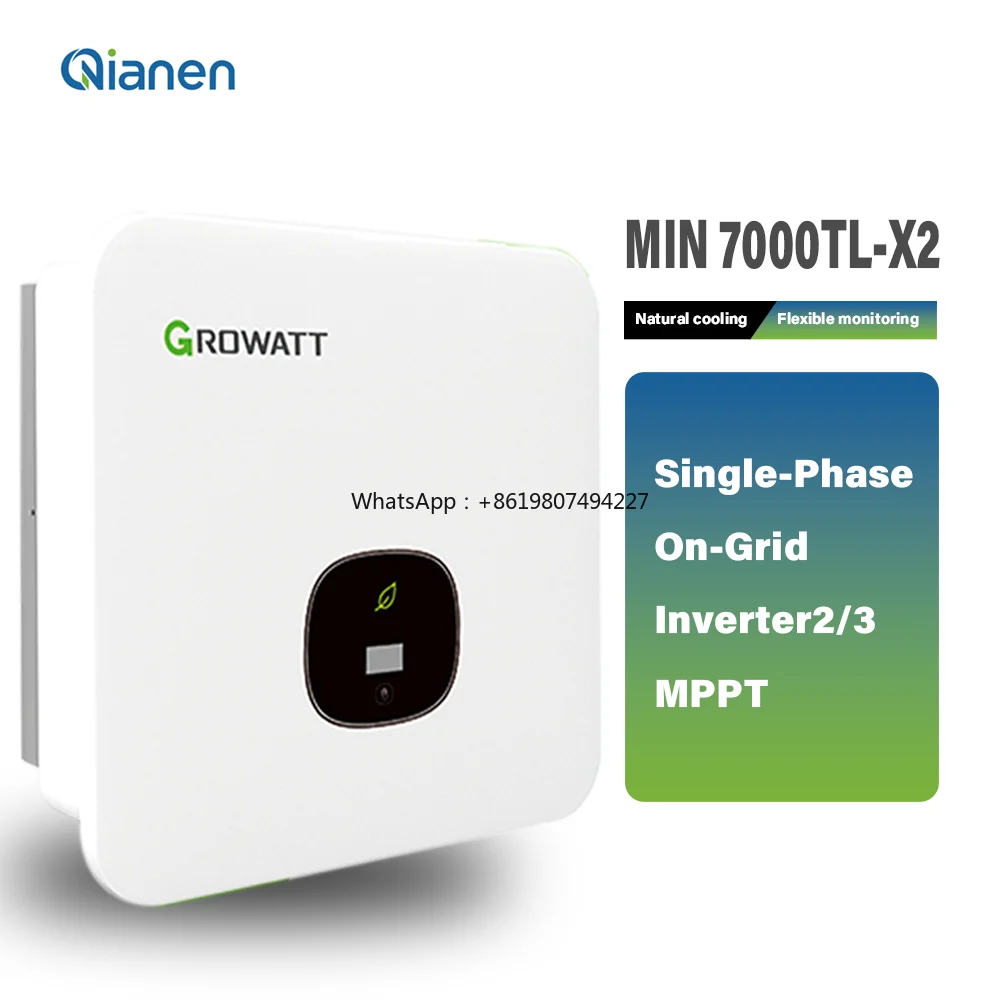

Сетевой солнечный инвертор MIN7000TL-X2 7-10 кВт 48В, однофазный, с защитой IP66, КПД 98%, OLED-дисплей