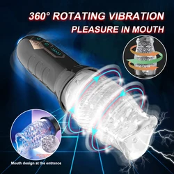 Automatic Electric 360° Rotating Sucking Male Blowjob Piston Masturbator Cup Vagina Real Oral Vibrator Sex Toys for Adults Men