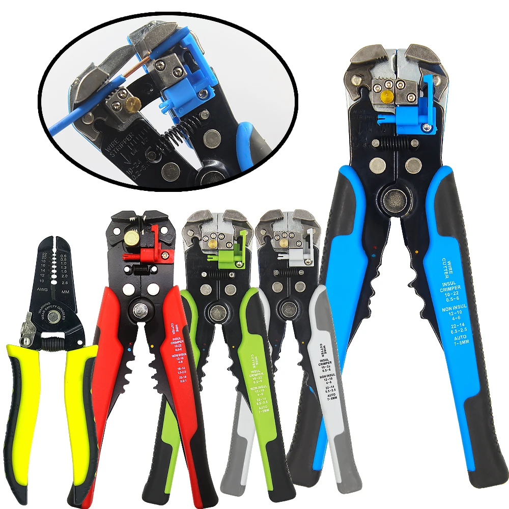 Wire Stripping Pliers, Guide Ruler Measurement, For Cutting Cables, Crimping Terminals, 0.2-6.0mm, High Precision Hand Tools