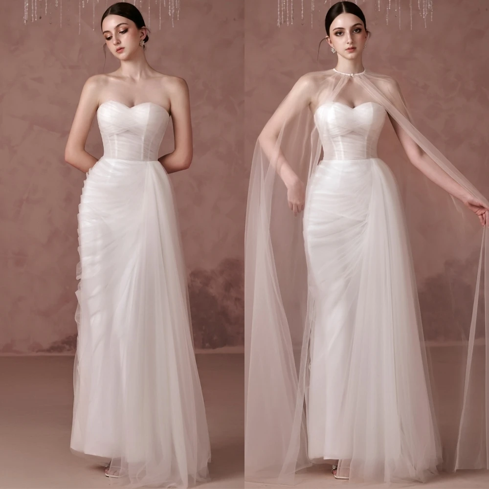 

Customized Luxury Tulle Evening Dress Exquisite Sweetheart Prom Dresses Modern Sweep Train Sleeveless Special Occasion Gowns