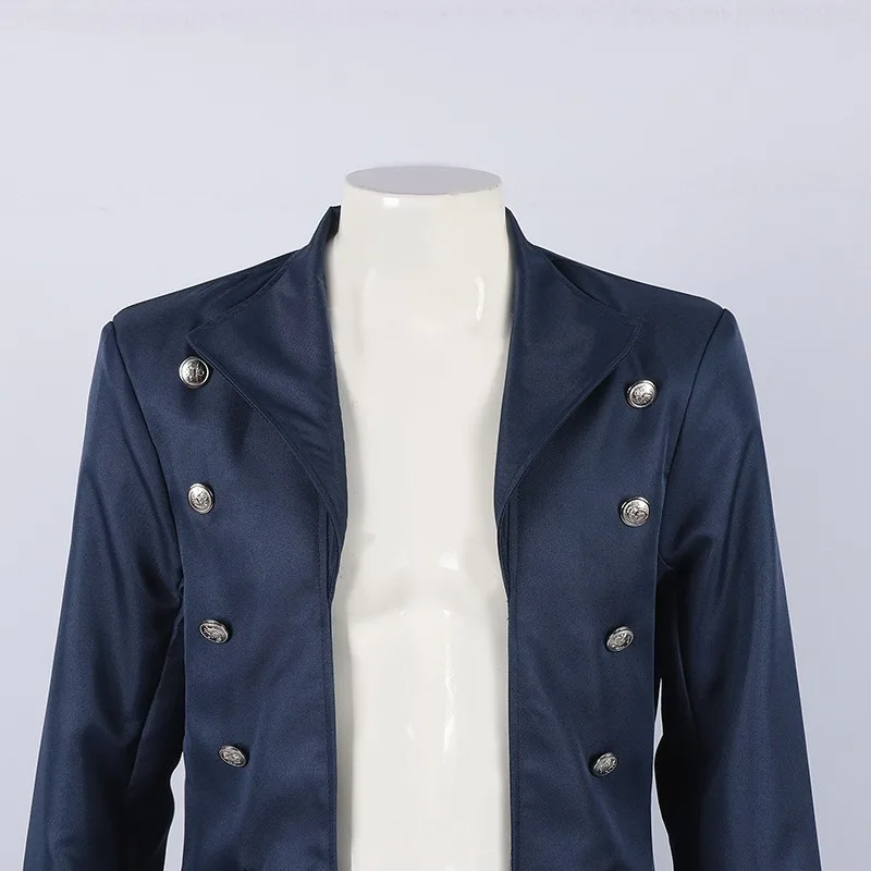 Medieval steampunk retro gótico casaco trench coat uniforme da era vitoriana médio longo traje de halloween