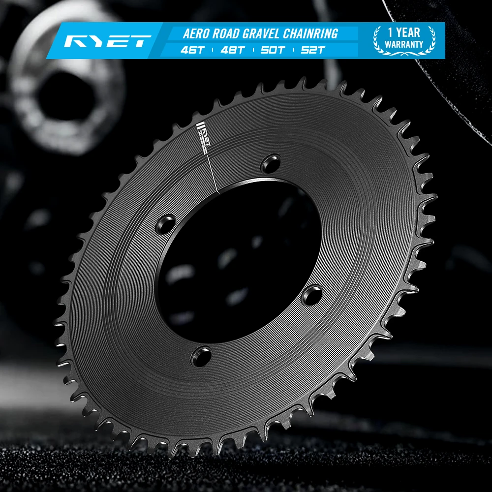 

2025 RYET 1X 11/12 Speed Aero Chainring Upgrade Kit Shimano Compatible 4-Arm Spider CNC 7075-T6 Aluminum 46T 48T 50T 52T