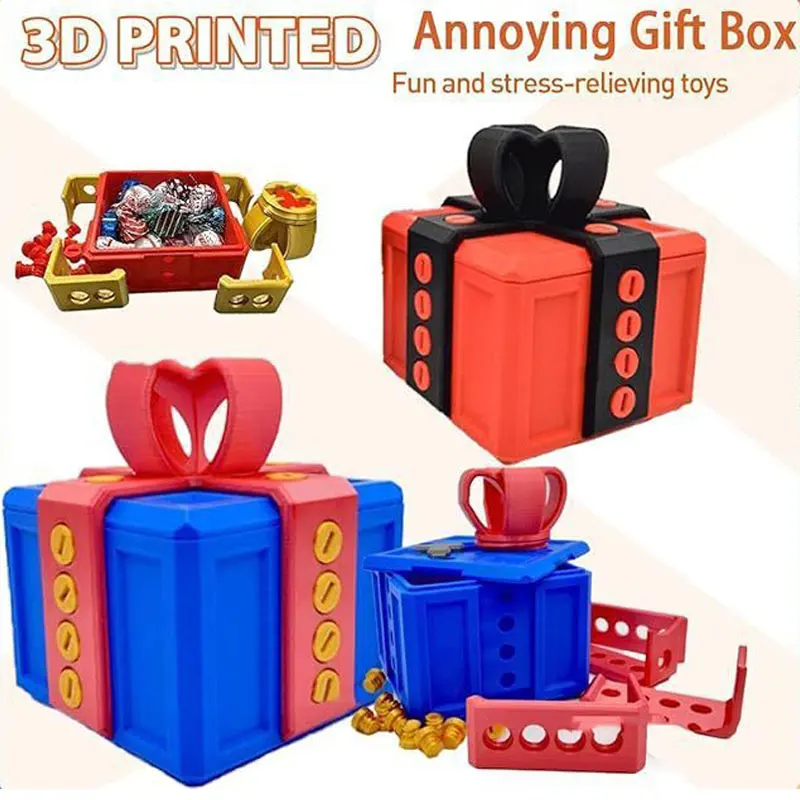 3D Printing Novelty Explosion Annoying Gift Boxes,Christmas Gifts Boxes Creative Toys,for Kids Adults,Fidget Toys,Funny Toy