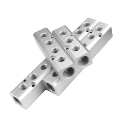 30x30mm Air Manifold Distributor PT1/2 to PT1/4 Drain Diverter Oil Exhaust Distributor Air Source Distribution Row 2-10 Way