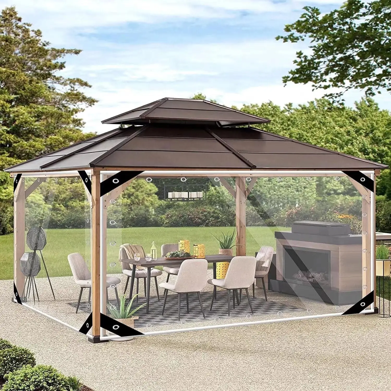 Clear Tarp,6x20ft Clear Tarps Heavy Duty Waterproof with Reinforced Edge, PVC Vinyl Tarpaulin Enclosure,14 Mil Clear Tarps
